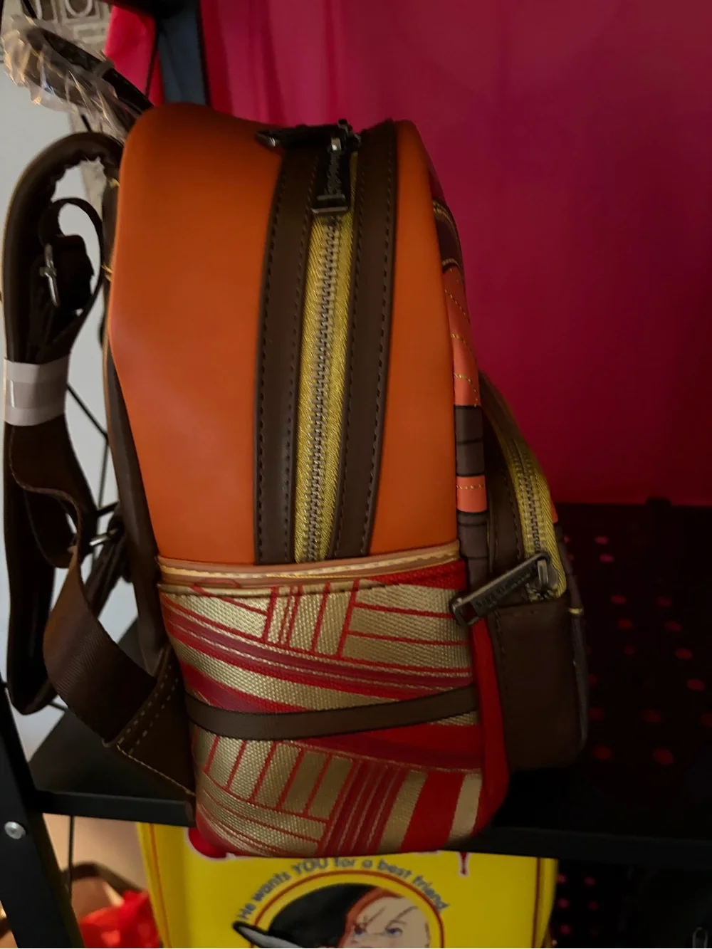 Black Panther Wakanda Forever Orange and Brown Graphic Mini Backpack